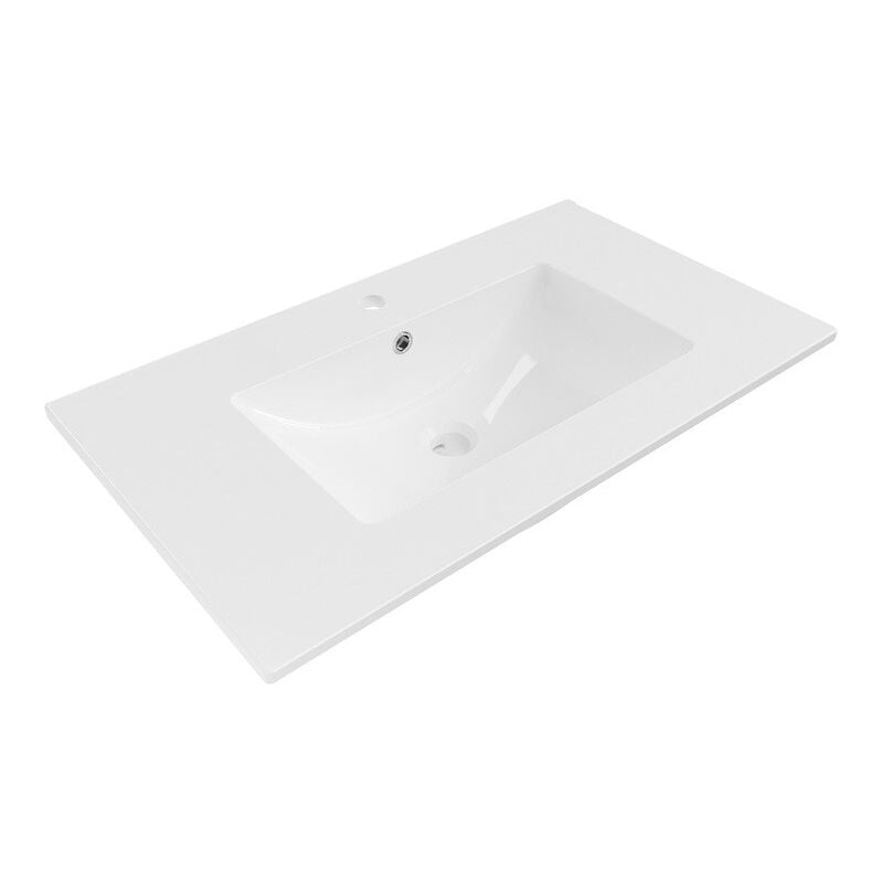 Vasque à encastrer céramique 81x46,5x17,5 cm, Blanc