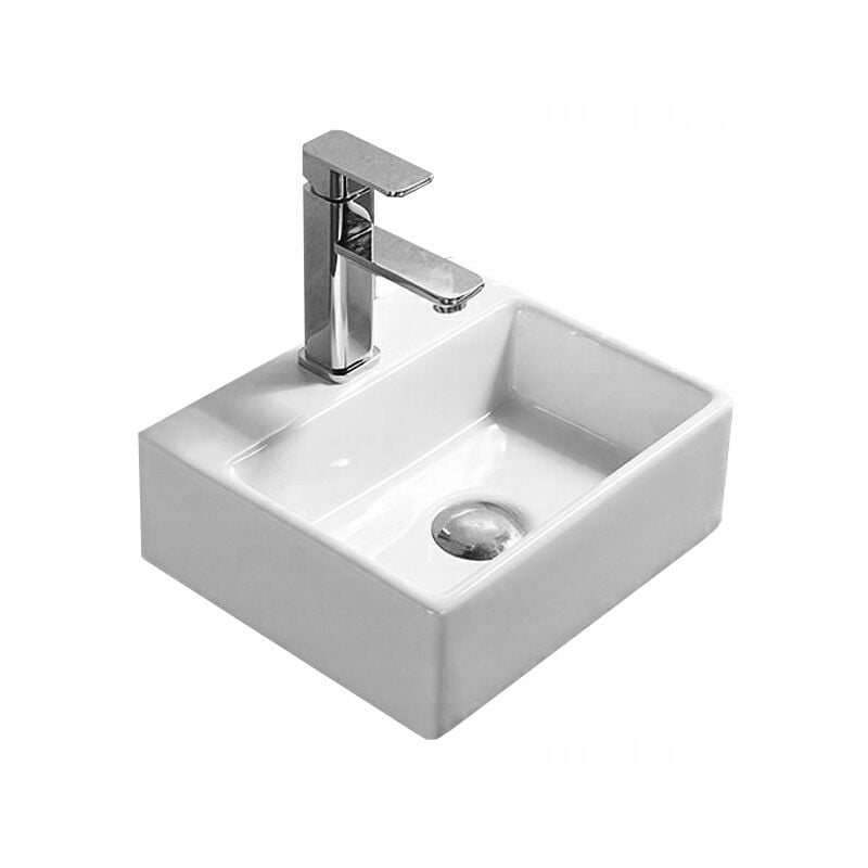 Desconocido - Vasque à poser rectangulaire, céramique, 33x29x11,5 cm, blanc