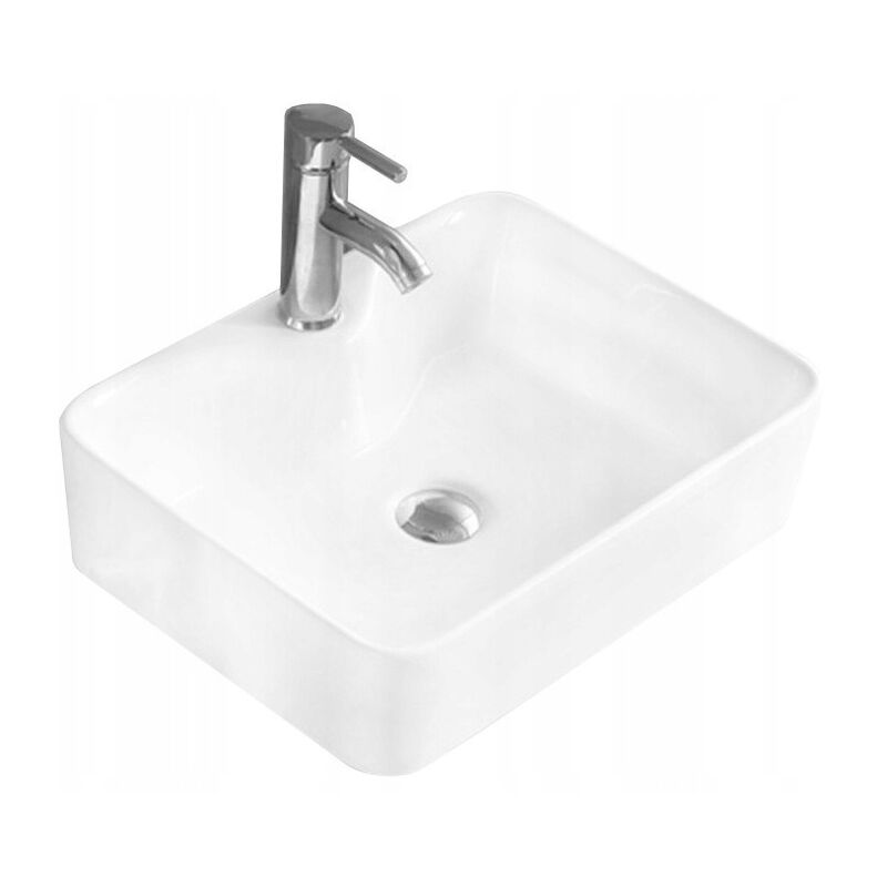 Desconocido - Vasque à poser rectangulaire, céramique 49x38x13 cm Blanc