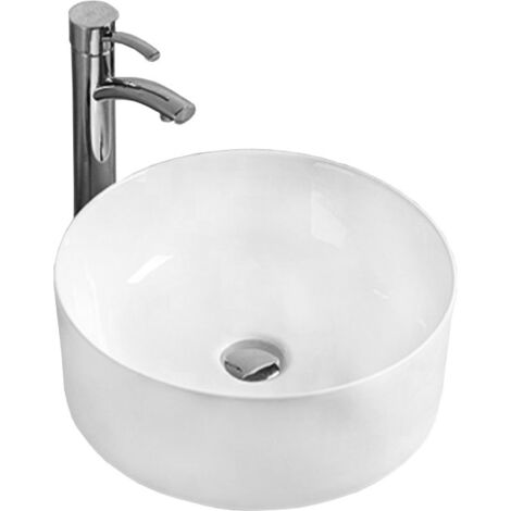 Silla Vasque à poser ovale, céramique, 41x41x14 cm, blanc