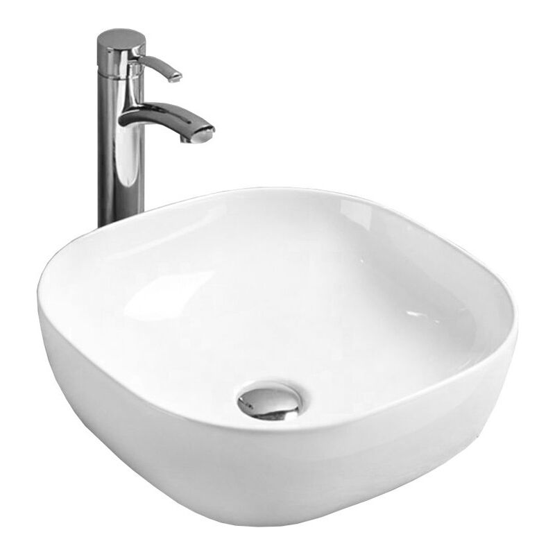 Desconocido - Vasque à poser ovale, céramique 42,5x42,5x14,5 cm Blanc