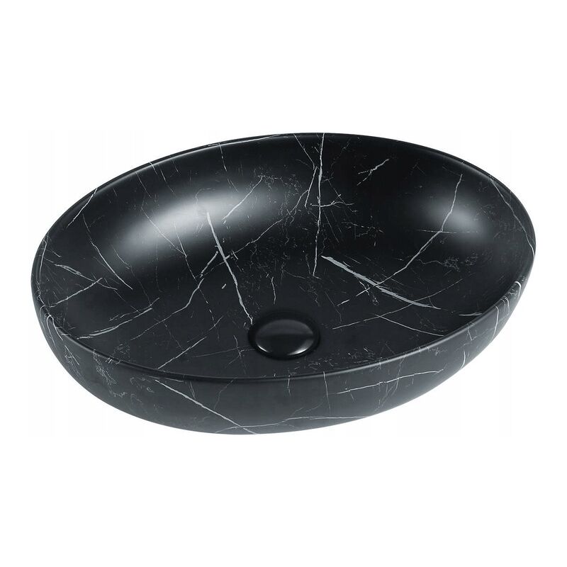 Desconocido - Vasque à poser ovale, céramique 52x39,5x13 cm Noir