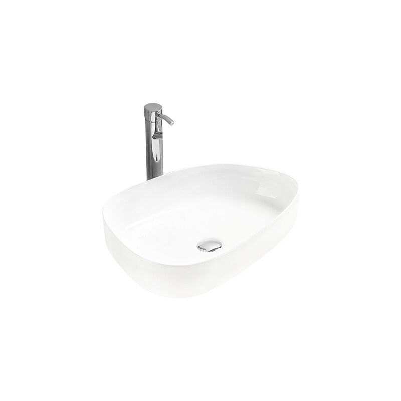 Vasque à poser ovale, céramique 54,7x39,5x13,9 cm Blanc