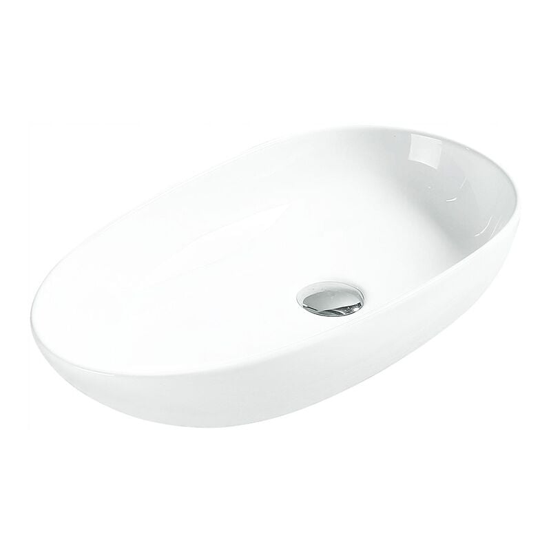 Desconocido - Vasque à poser ovale, céramique 55,5x30,5x11 cm Blanc