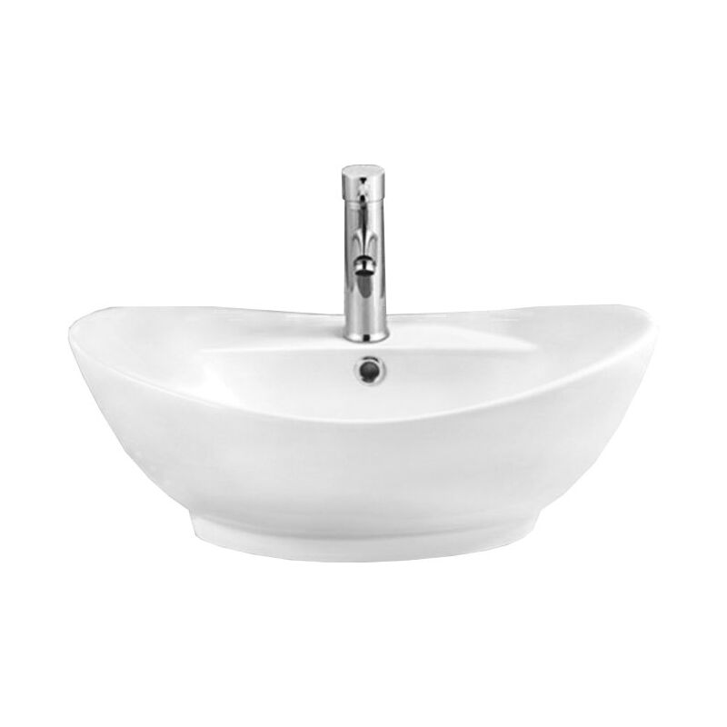 Desconocido - Silla Vasque à poser ovale, céramique 59x40x20 cm Blanc