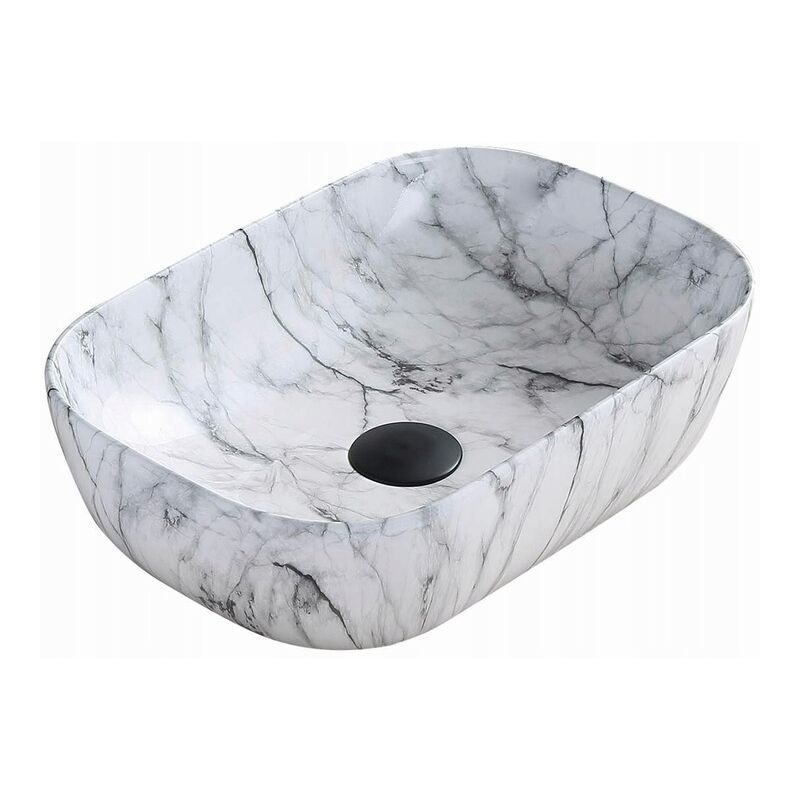 Vasque à poser rectangulaire 45,5x32,5x13,5 cm, Maibre blanc