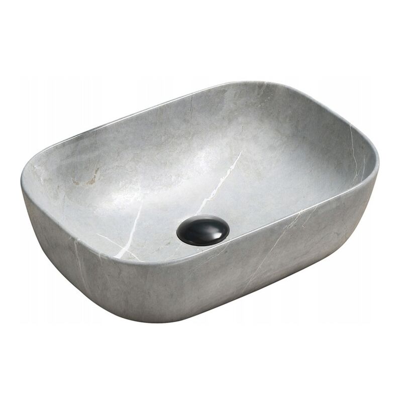 Vasque à poser ovale, céramique 45,5x32,5x13,5 cm Gris