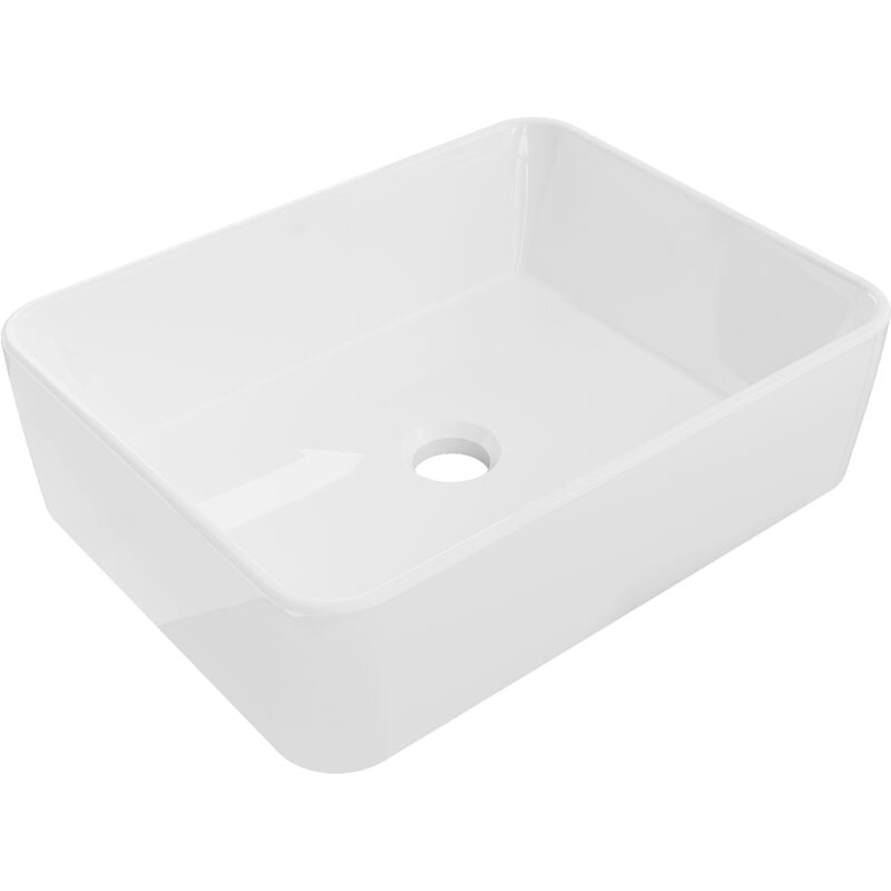 Desconocido - Vasque à poser rectangulaire, céramique 48x37x13 cm Blanc