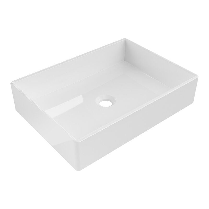 Desconocido - Vasque à poser rectangulaire, céramique 51x37x11 cm Blanc