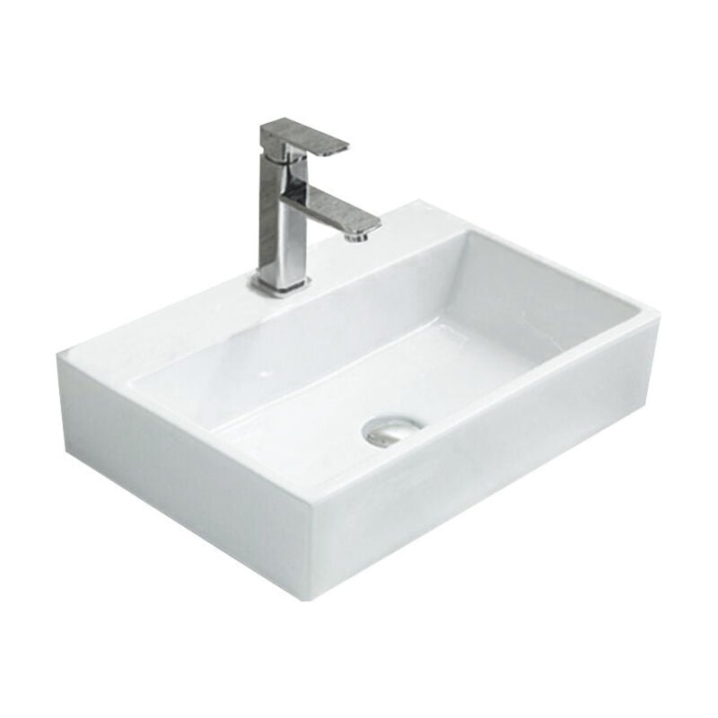 Desconocido - Vasque à poser rectangulaire, céramique 53x36x12 cm Blanc