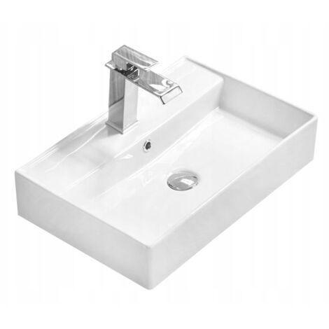 Silla Vasque à poser rectangulaire, céramique 56x38x12 cm Blanc