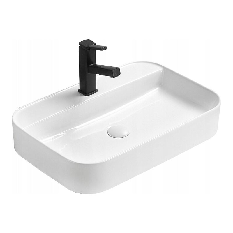 Desconocido - Vasque à poser rectangulaire, céramique 60x40x11 cm Blanc