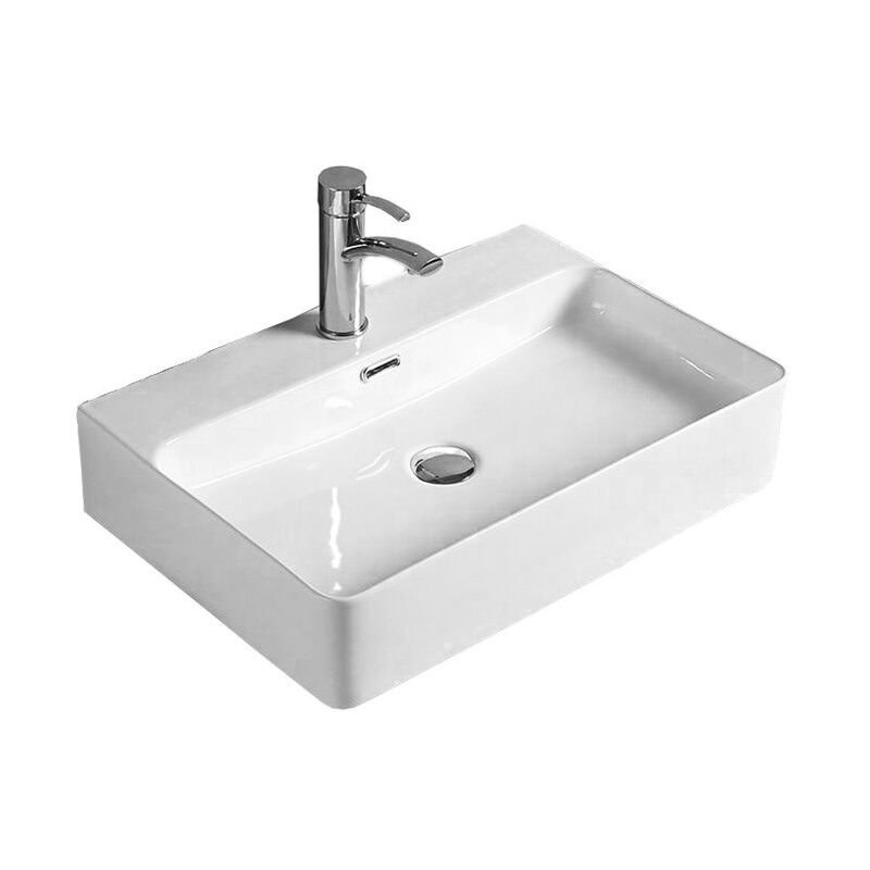 Desconocido - Vasque à poser rectangulaire, céramique 60x42,5x13,5 cm Blanc