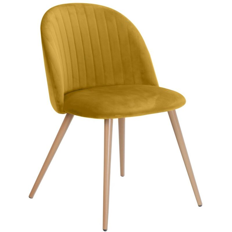 

Silla VELVET, metal, terciopelo amarillo mostaza