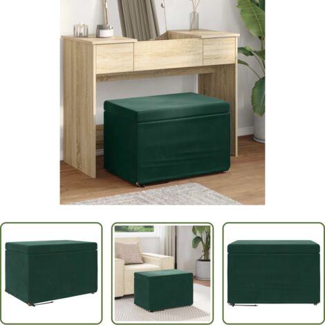 Silla verde oscuro -  Taburete Verde oscuro Terciopelo y Madera Fabricada