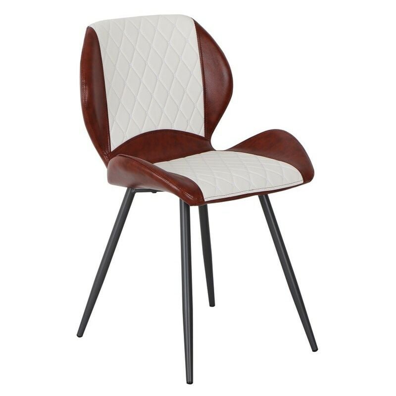 

Silla VERONICA, metal, similpiel cuero viejo y blanco
