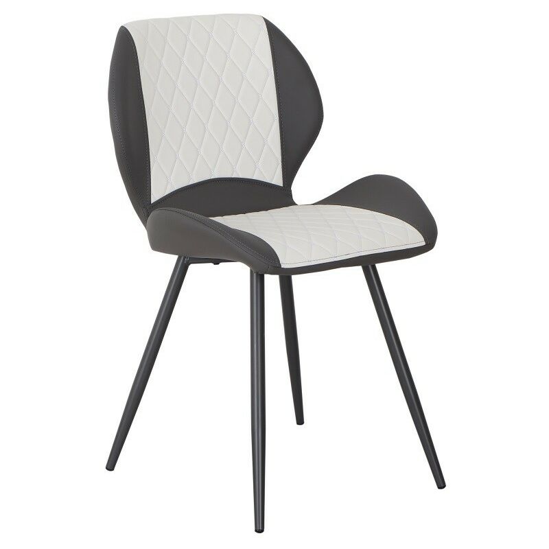 

Silla VERONICA, metal, similpiel gris y blanco