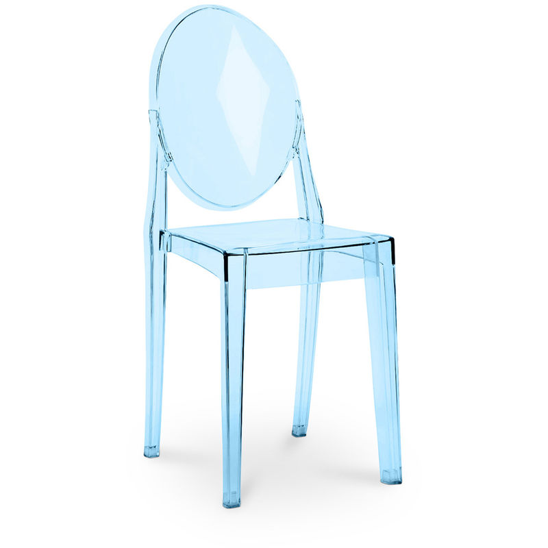 

Silla De Comedor Victoria Queen Diseño Transparente Azul transparente PC, Plástico