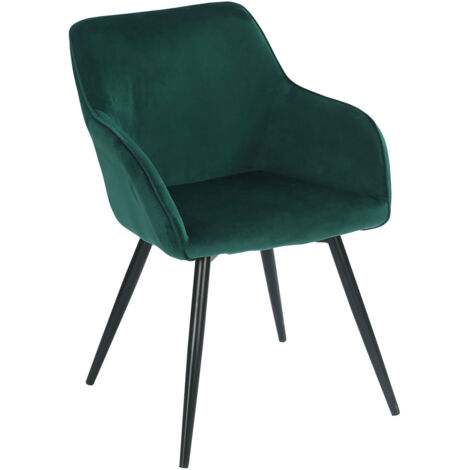 Silla vintage terciopelo verde GISELE