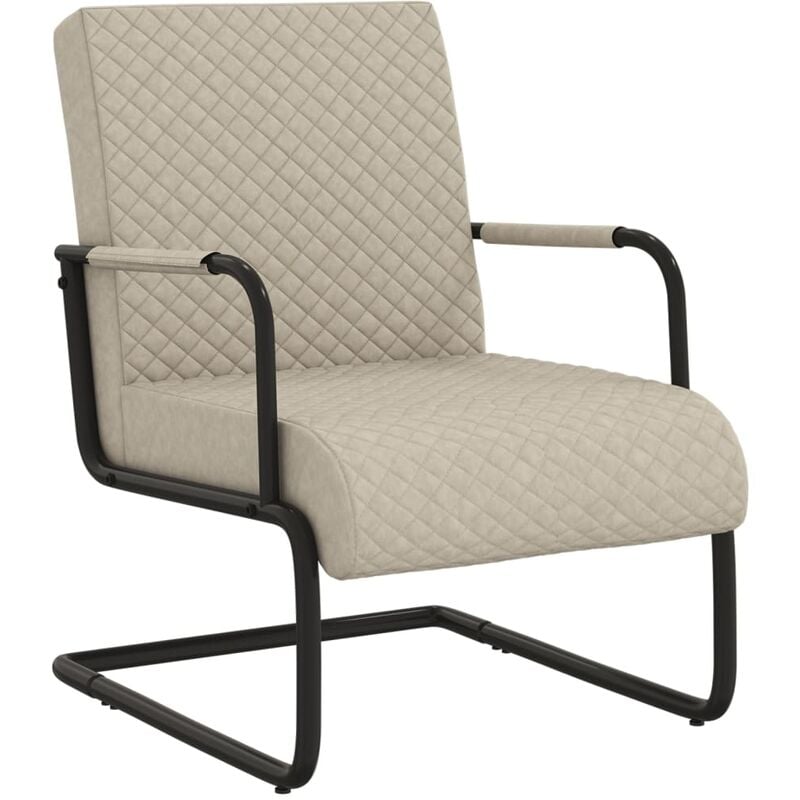 

Silla voladiza cuero sintético gris claro
