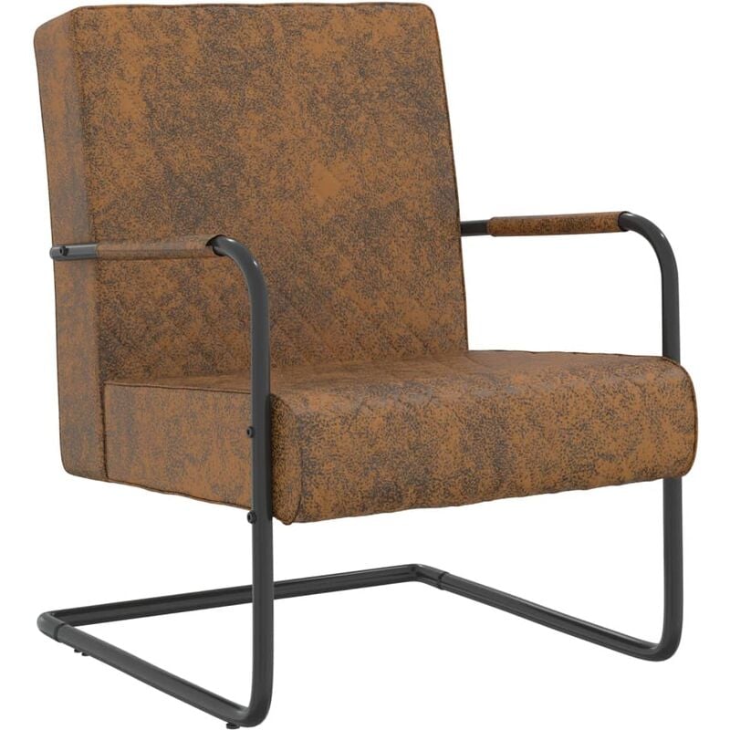 

Silla voladiza de tela marrón