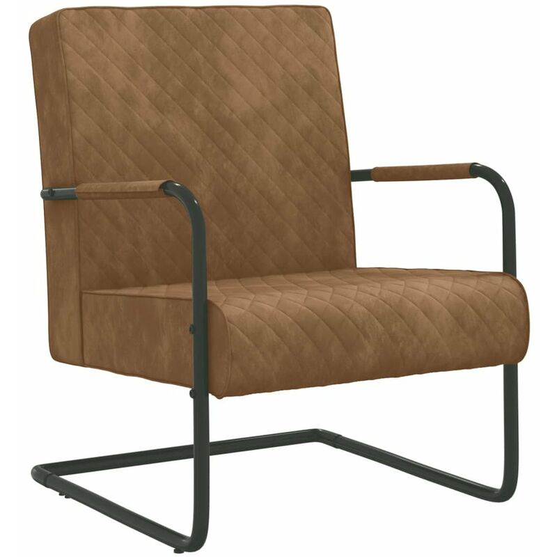 

Silla voladiza de terciopelo marron