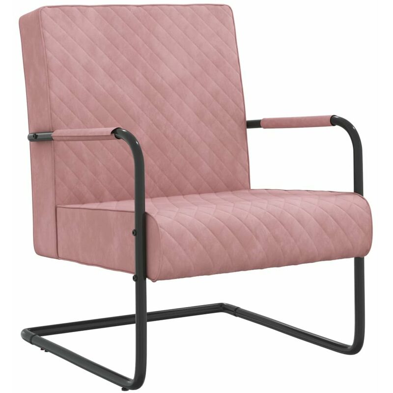 

Silla voladiza de terciopelo rosa
