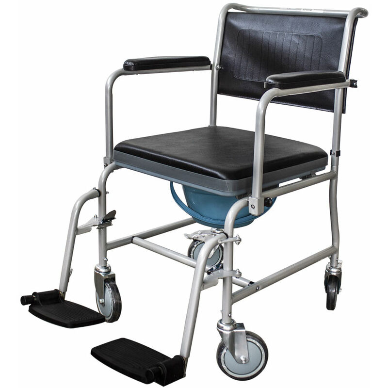 

Mobiclinic - Silla WC con ruedas | Reposabrazos abatibles | Reposapiés extraíbles | Gris | Ancla