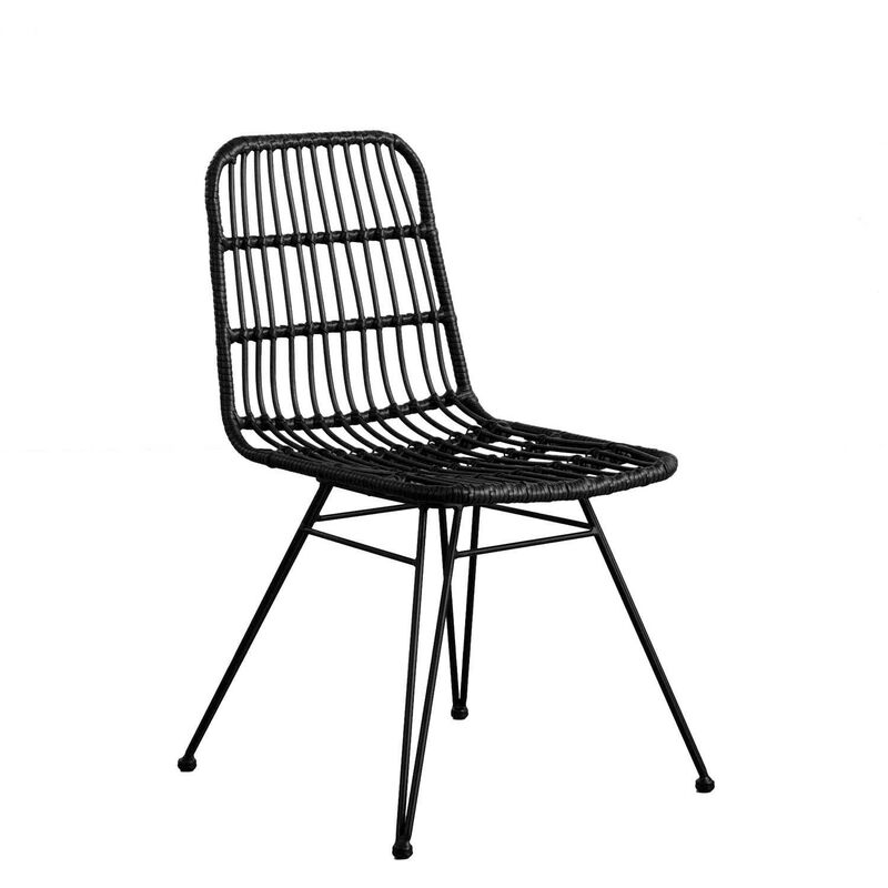 

Silla YAKARTA, metal, ratán negro
