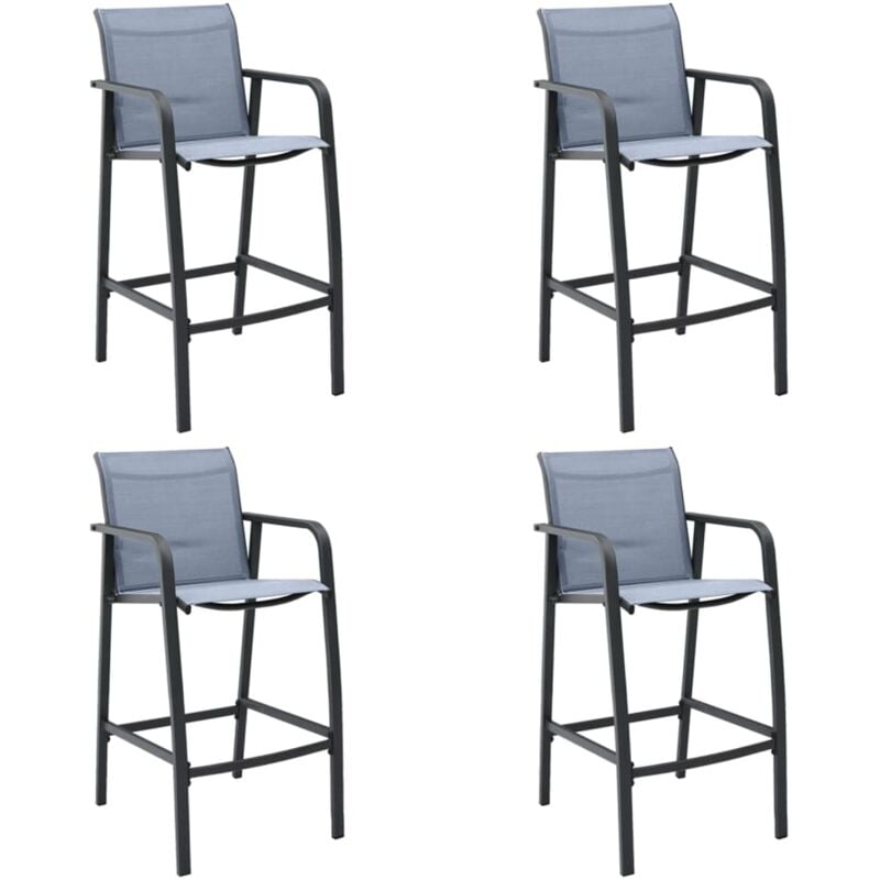 

vidaXL Sillas altas de jardín 4 unidades textilene gris - Gris
