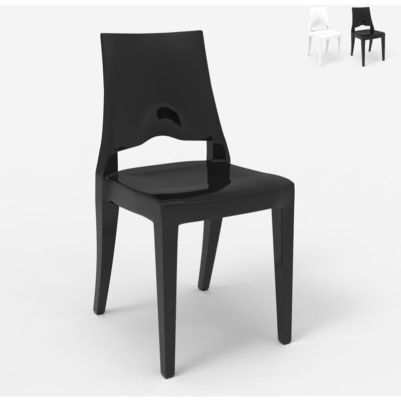 

Silla apilable de diseño moderno para cocina bar restaurante Scab Glenda | Negro