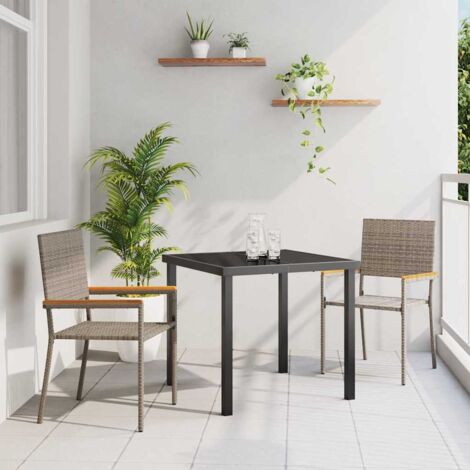 Sillas apilables de jardín 2 pcs Gris y marrón vidaXL
