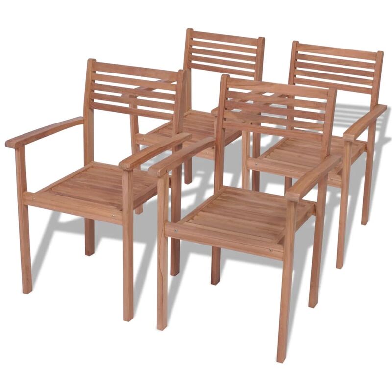 

Sillas apilables de jardín 4 unidades madera maciza de teca