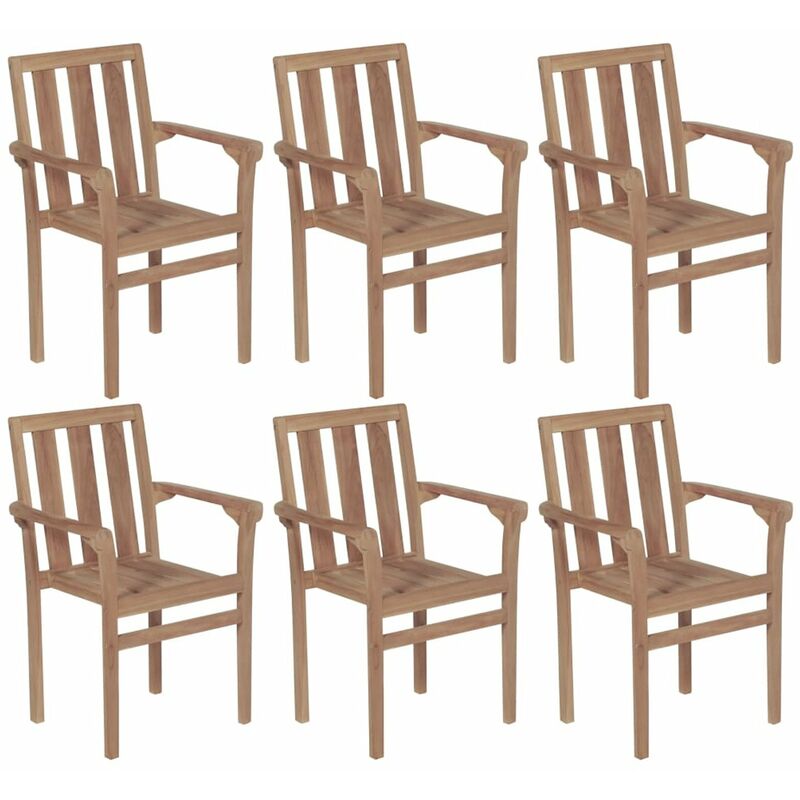 

Sillas apilables de jardin 6 uds madera maciza de teca