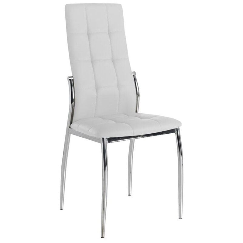 

Sillas Blancas Comedor Laci Salon Cromadas Polipiel Estilo Moderno 101X51X45 - Pack 2 Sillas