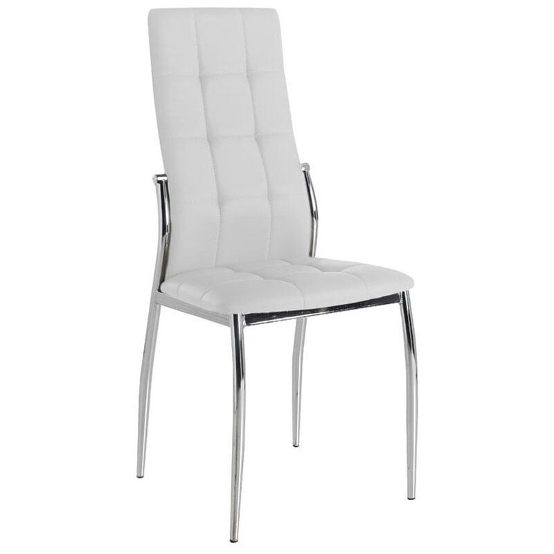 

Sillas Blancas Comedor Laci Salon Cromadas Polipiel Estilo Moderno 101X51X45 - Pack 4 Sillas