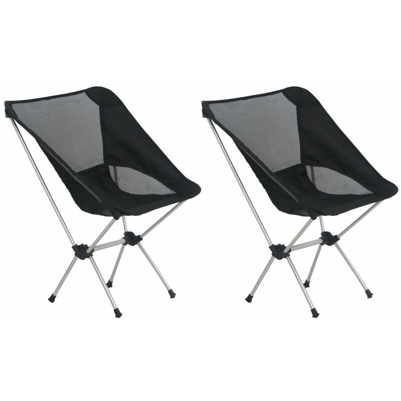 

Sillas camping plegables 2 uds con bolsa aluminio 54x50x65 cm - Negro