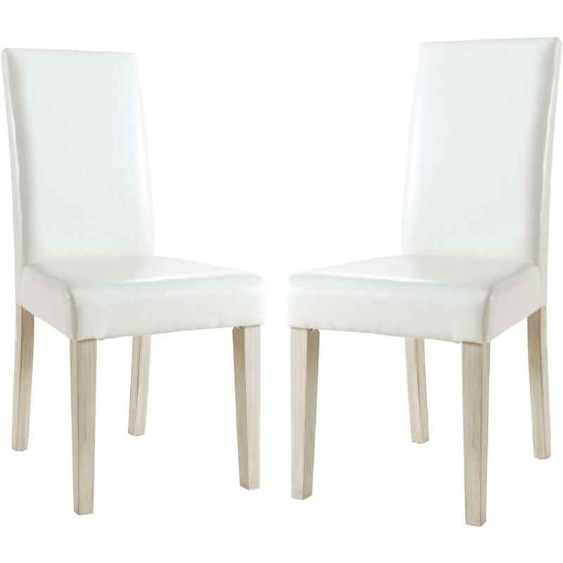 

Sillas Color Blanco de Poliuretano y Madera diseño sillas Modernas Elegantes salón - PACK 2 SILLAS