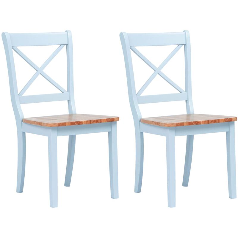 

Sillas comedor 2 uds madera maciza caucho gris y madera claro