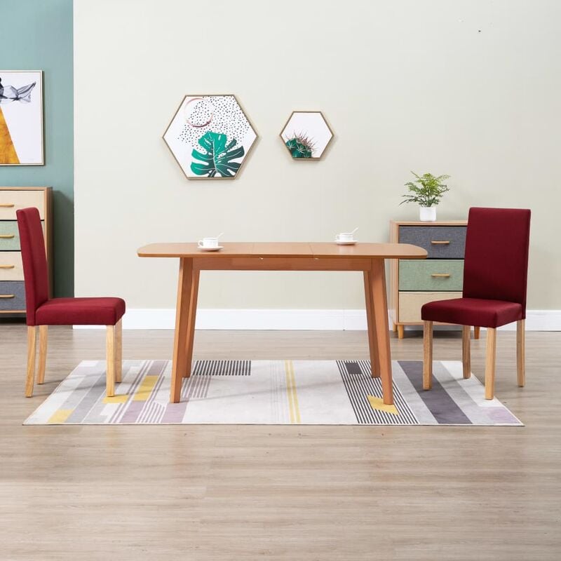 

Sillas comedor 2 unidades de tela color vino tinto