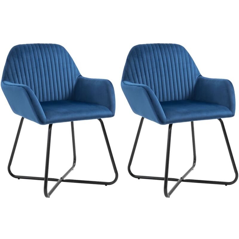

Sillas comedor 2 unidades de terciopelo azul