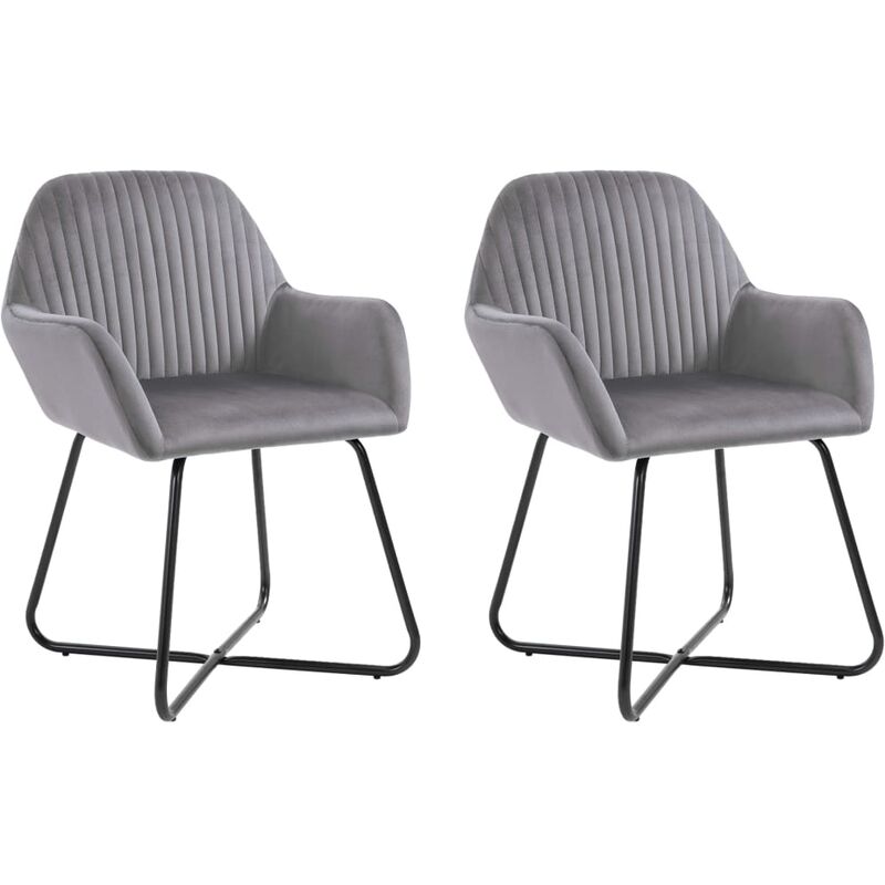 

Happyshopping - Sillas comedor 2 unidades de terciopelo gris