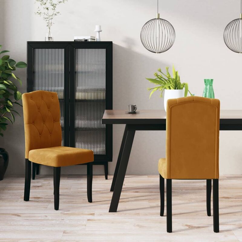 

Sillas comedor 2 unidades de terciopelo marrón
