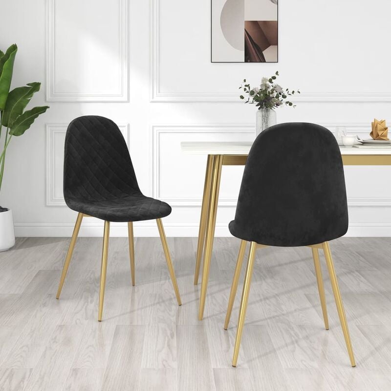 

Sillas comedor 2 unidades de terciopelo negro