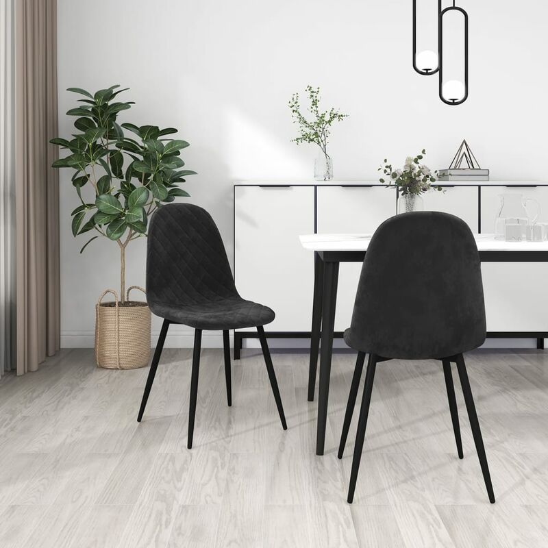 

Sillas comedor 2 unidades de terciopelo negro