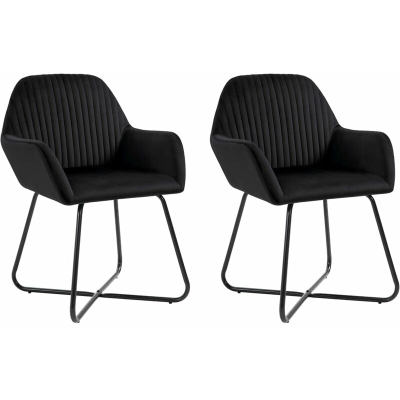 

Sillas comedor 2 unidades de terciopelo negro - Negro