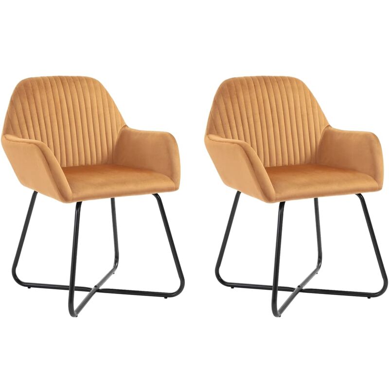 

Sillas comedor 2 unidades de terciopelo ocre