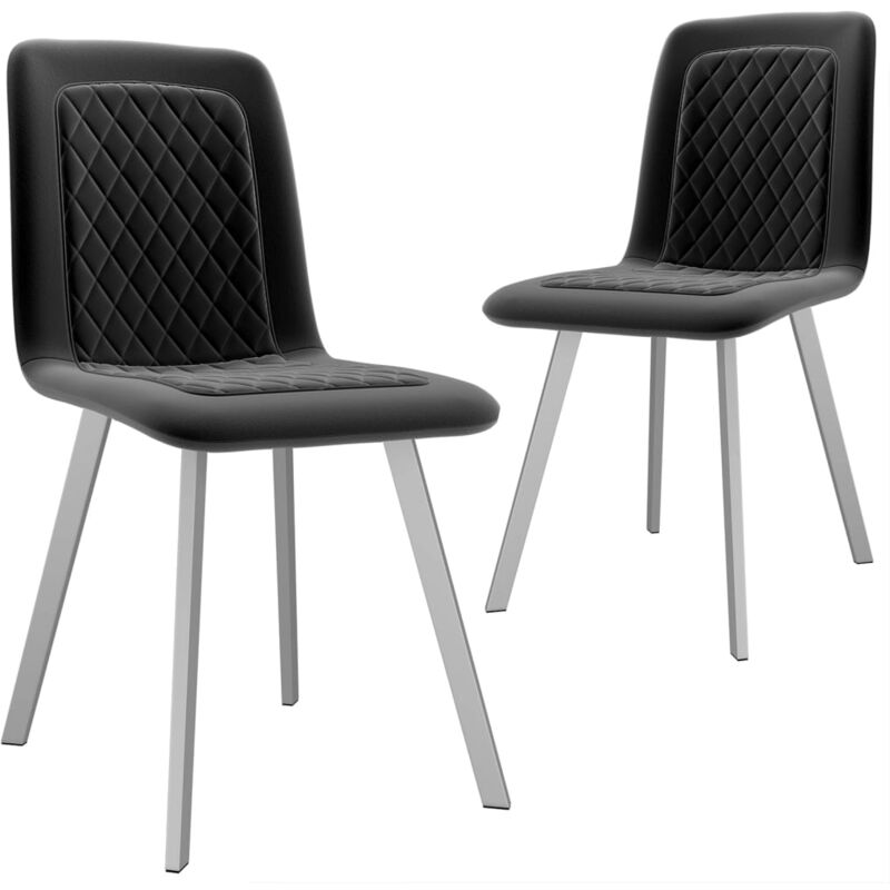 

vidaXL Sillas de Comedor Terciopelo 2 Unidades Negro - Negro