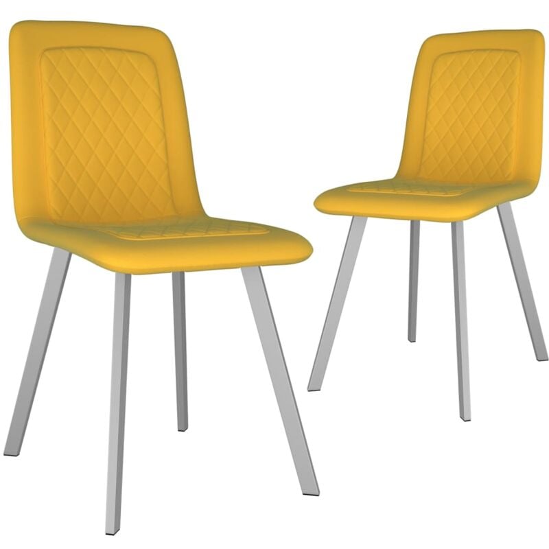 

vidaXL Sillas de Comedor Terciopelo 2 Unidades Amarillo - Amarillo