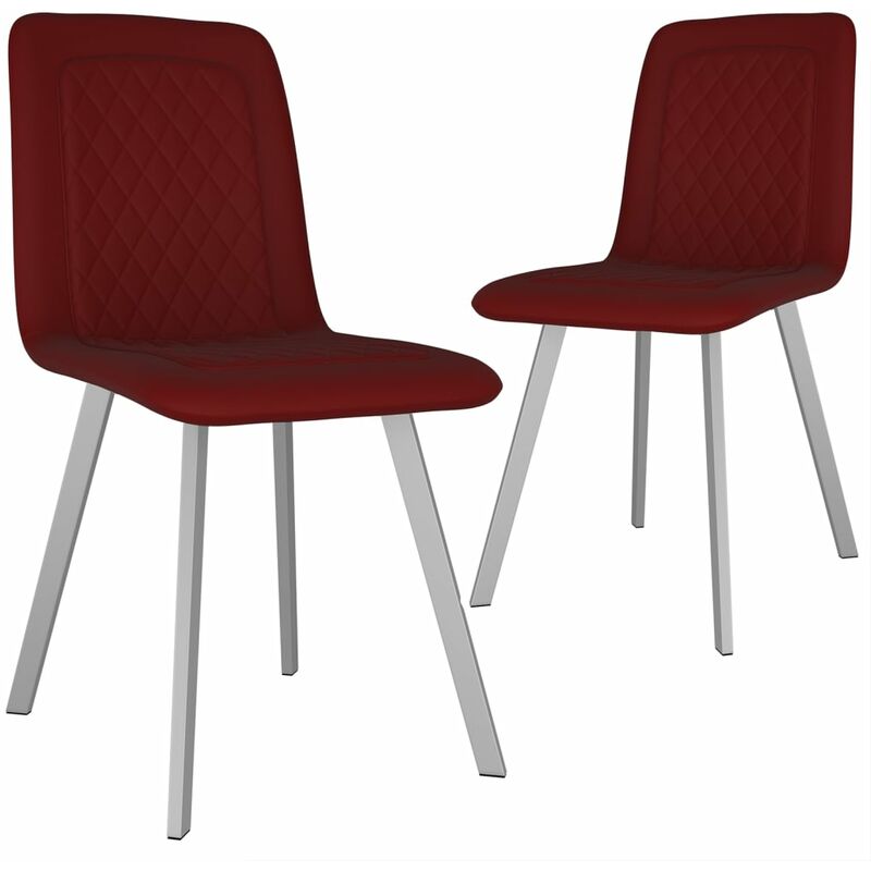 

vidaXL Sillas de Comedor Terciopelo 2 Unidades Rojo - Rojo